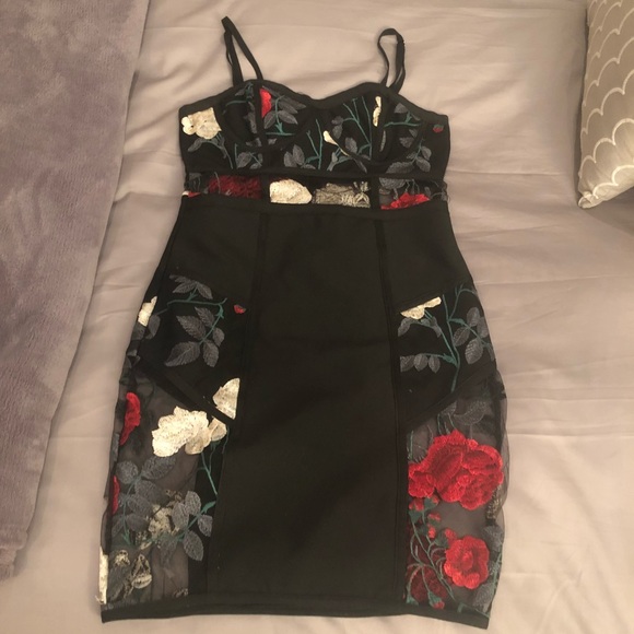 WOW Couture Embroidered Mesh Dress - Picture 1 of 8